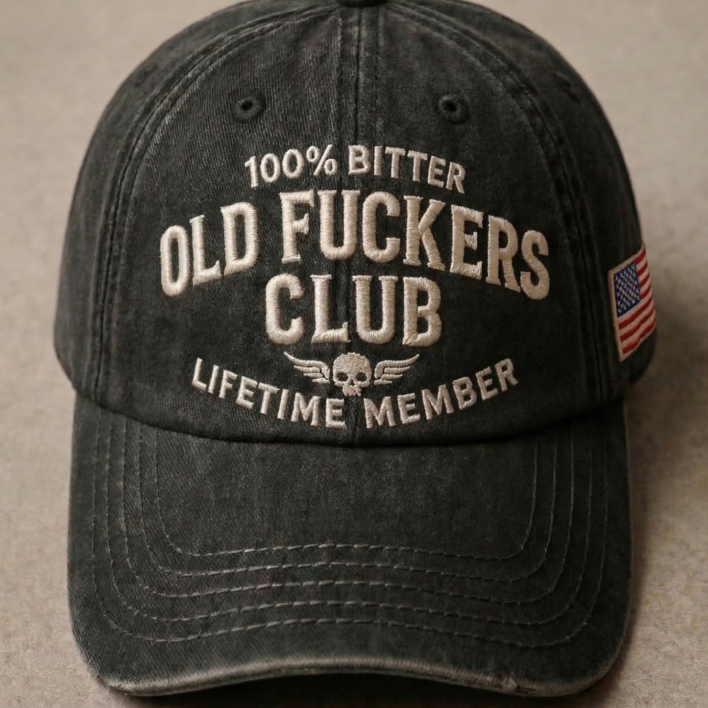 100% Bitter Old Fucker Club Life Time Member Washed Cap