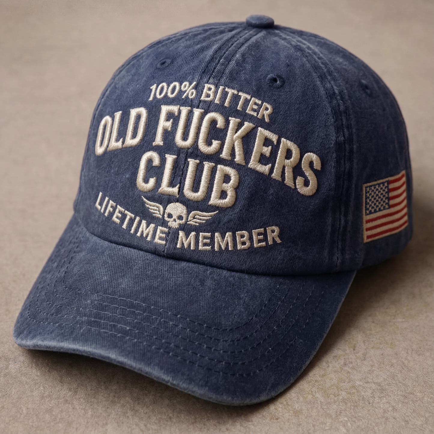 100% Bitter Old Fucker Club Life Time Member Washed Cap